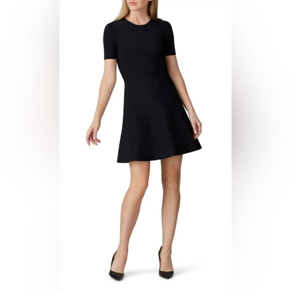 Theory Intsia Flare Little Black Dress Size 0 - Picture 1 of 6